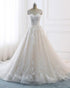 Sexy See Through Tulle Wedding Dress Beaded Appliques Lace Ball Gown Bridal Dress 2019